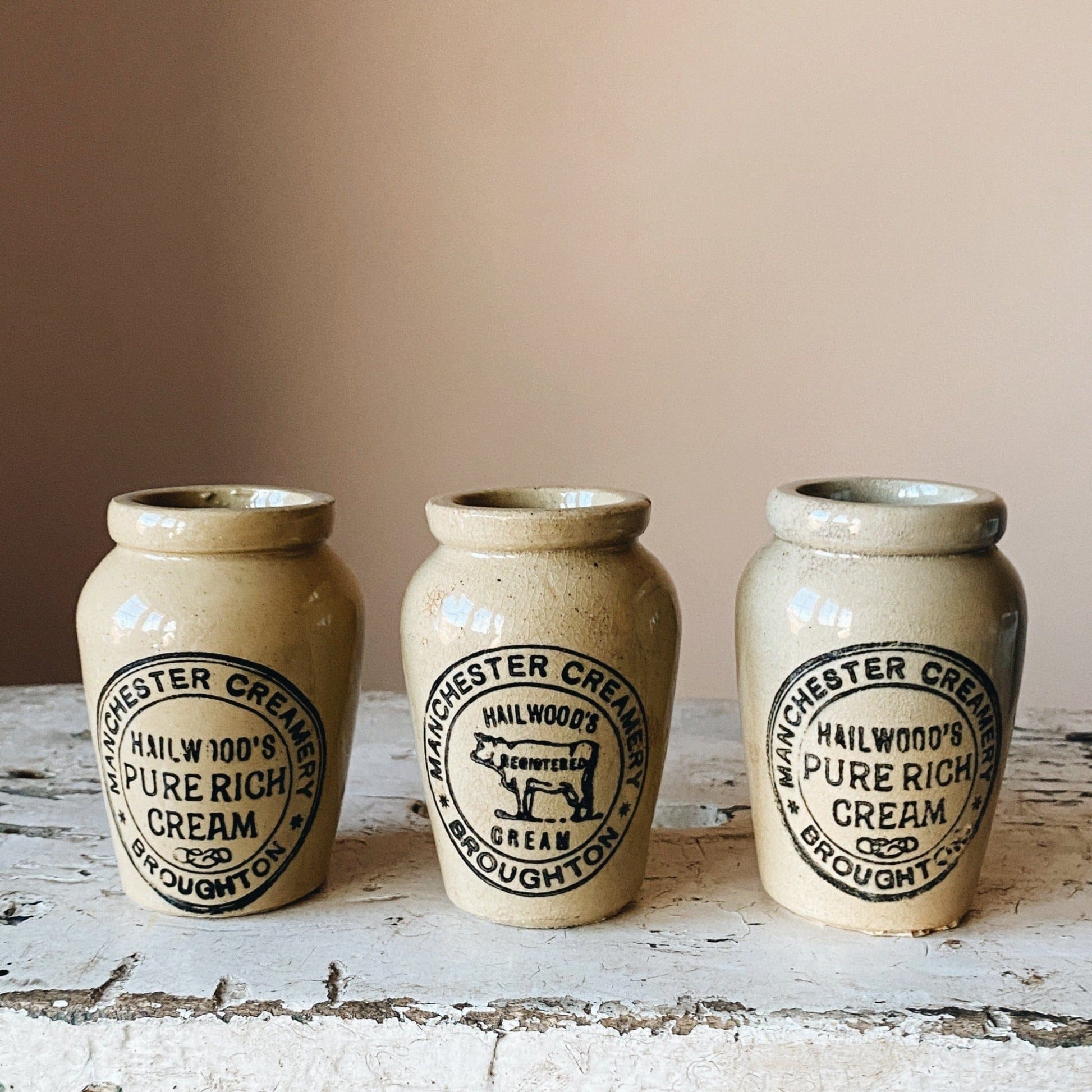 Vintage Miscellania Hailwood’s Broughton Manchester Creamery Jars