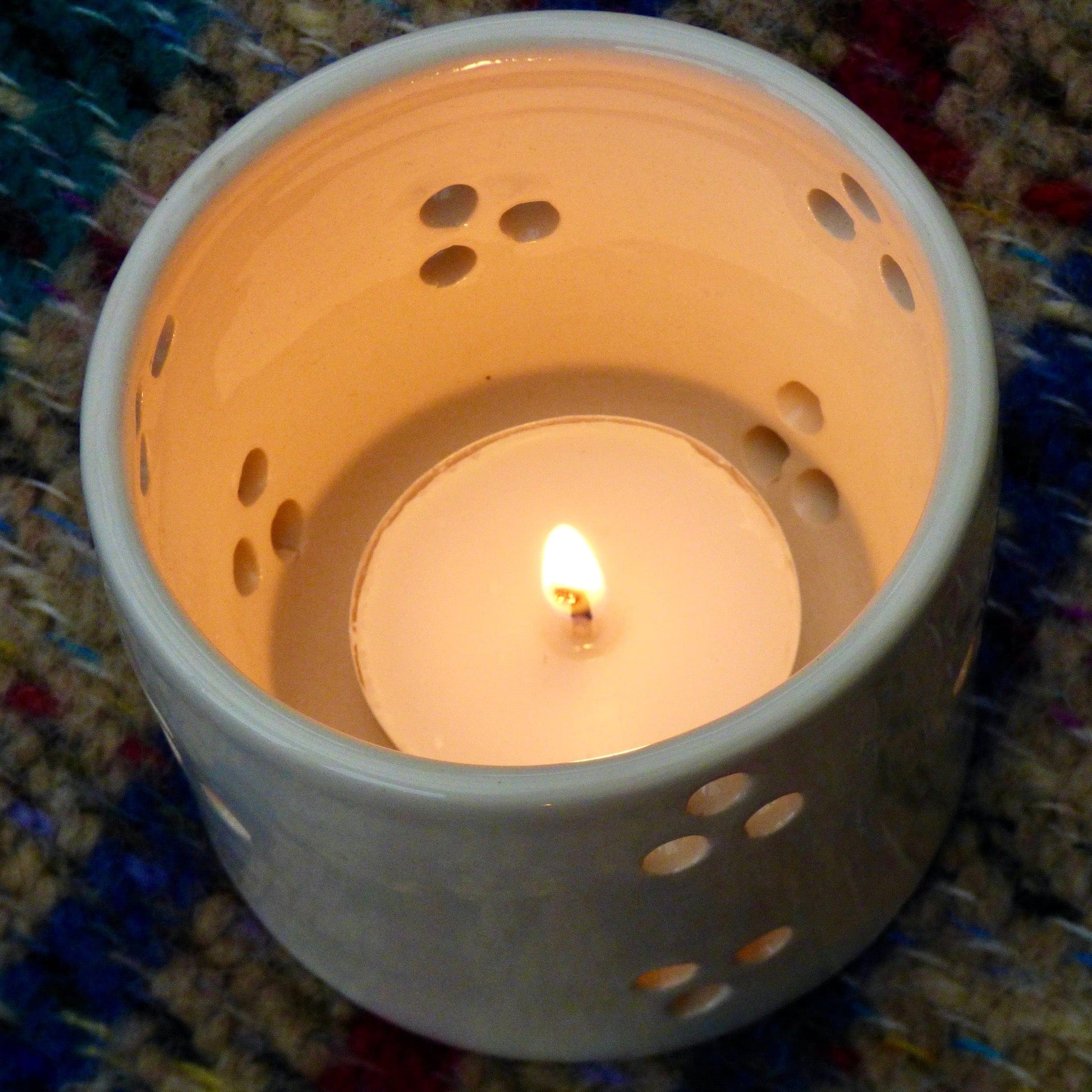 Candlesticks & Candleholders Hand Thrown Ceramic Tea-Light Holder 15423