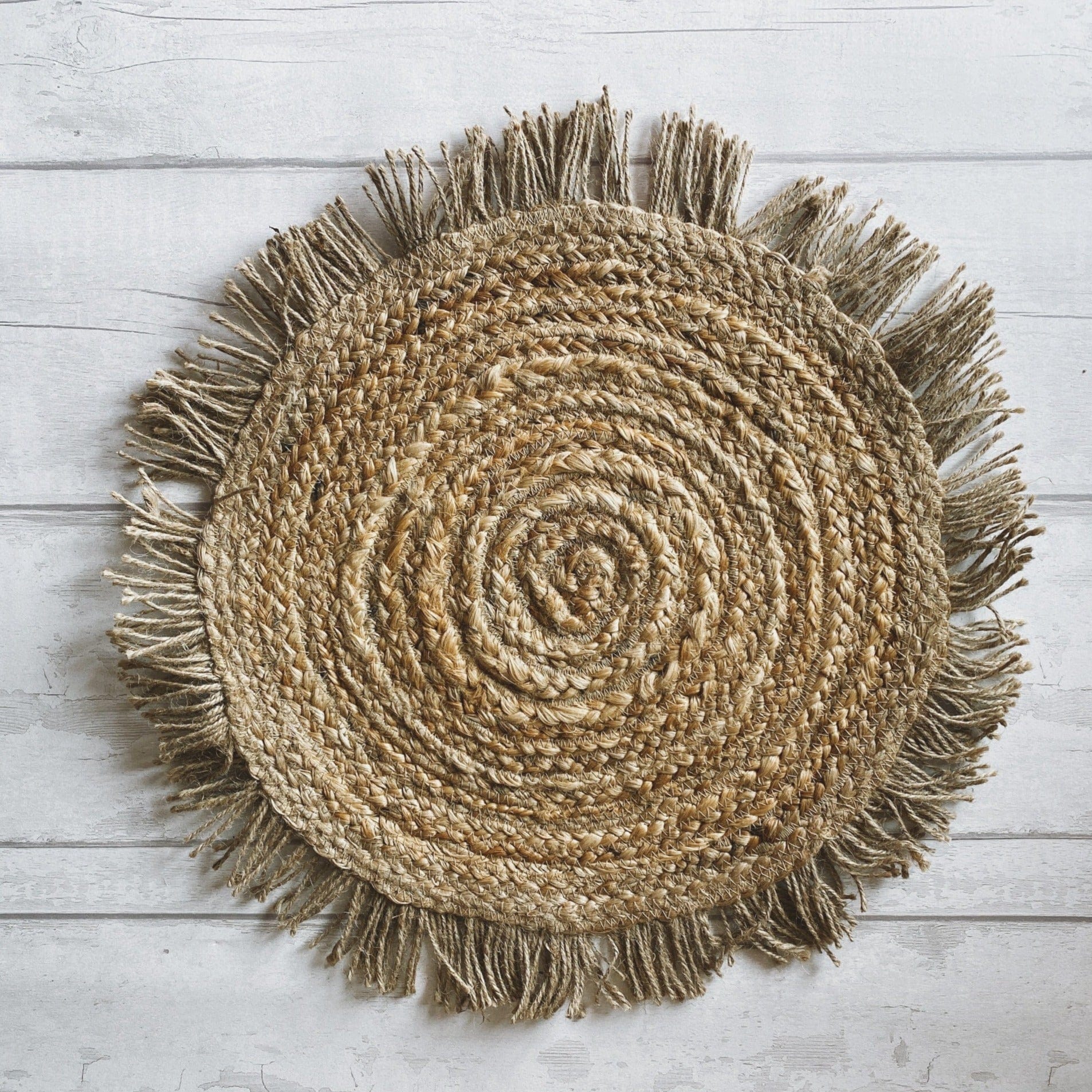 Kitchenalia Jute Placemat - Round 18" inc Fringe 16050