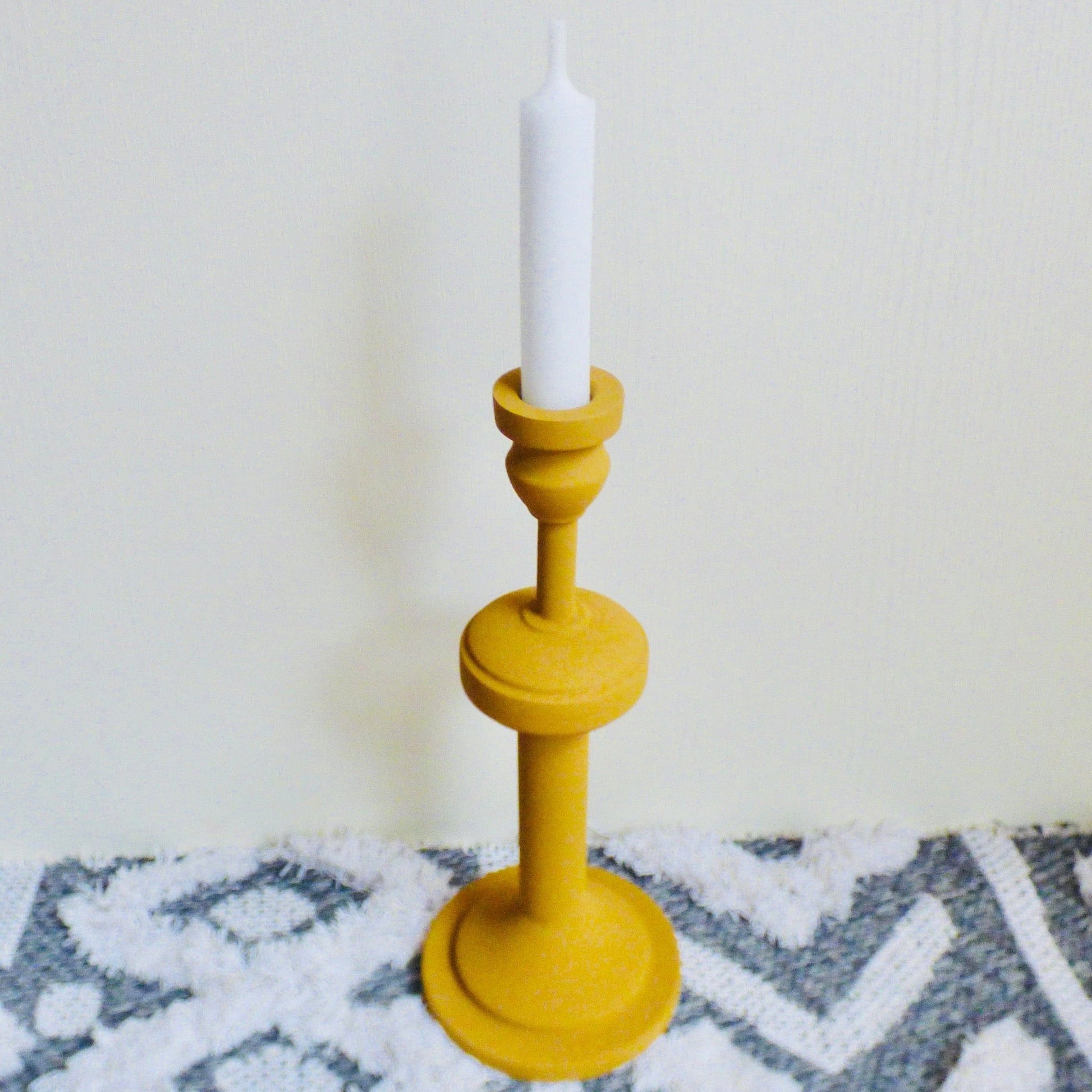 Candlesticks & Candleholders Metal Candlestick - Yellow 26cm 17789
