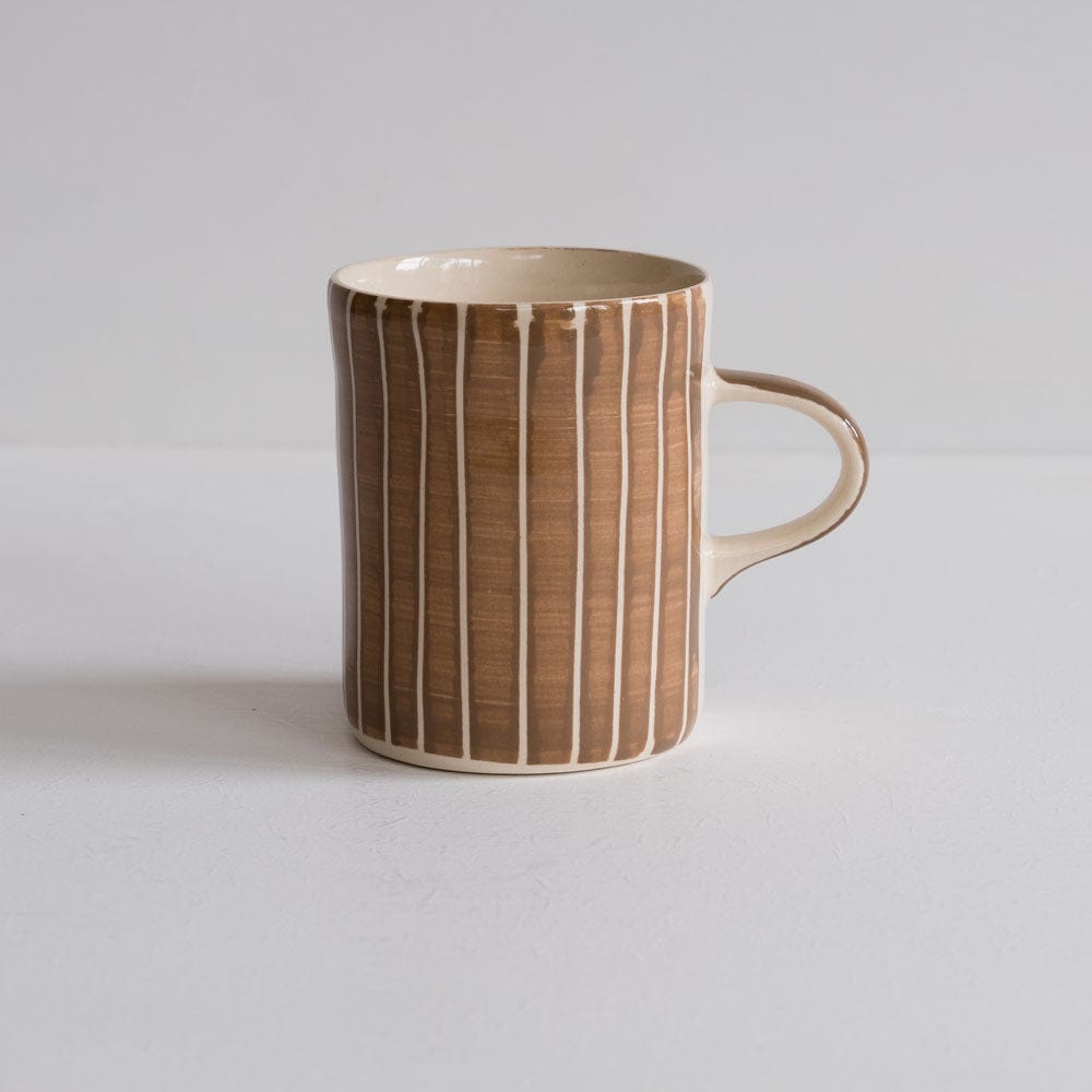 Musango Chinaware Musango Demi Mugs Colour w White Stripe / Latte 12257