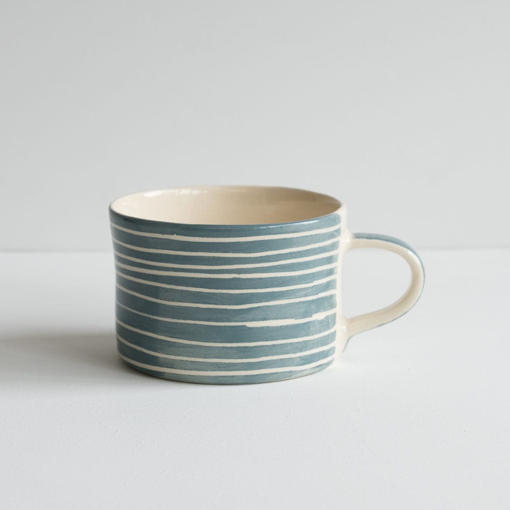 Chinaware Musango Mugs Colour w White Stripe / Dove Grey 11811