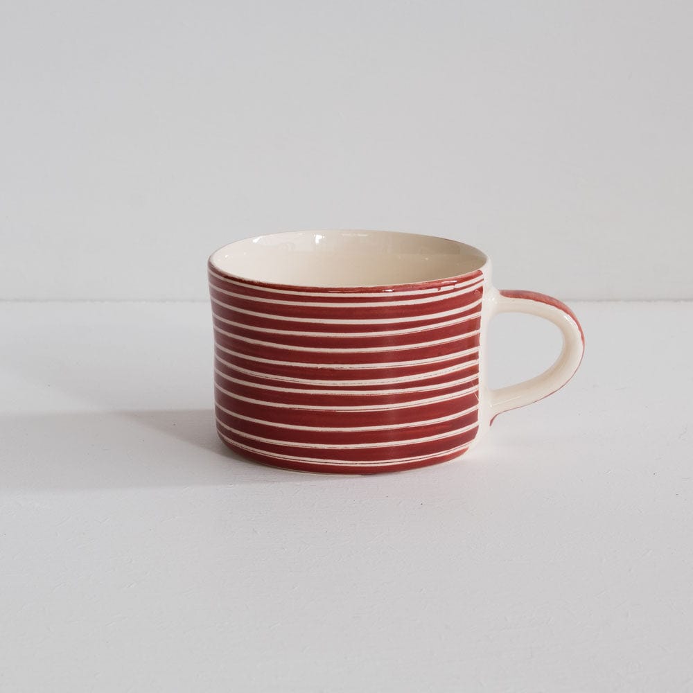Chinaware Musango Mugs Colour w White Stripe / Paprika 12259