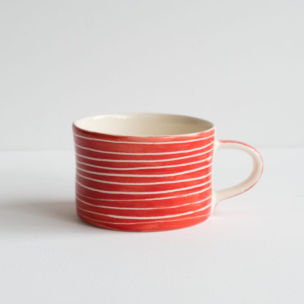 Chinaware Musango Mugs Colour w White Stripe / Red 17987