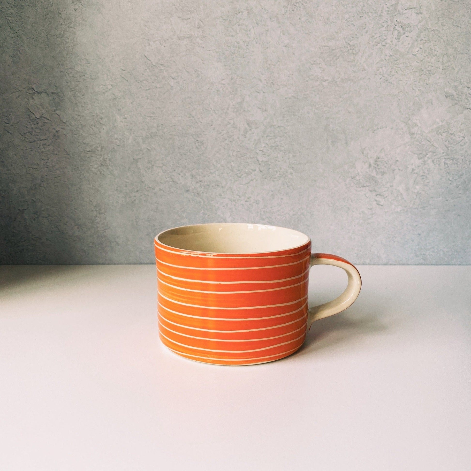 Chinaware Musango Mugs Colour w White Stripe / Tangerine 11816