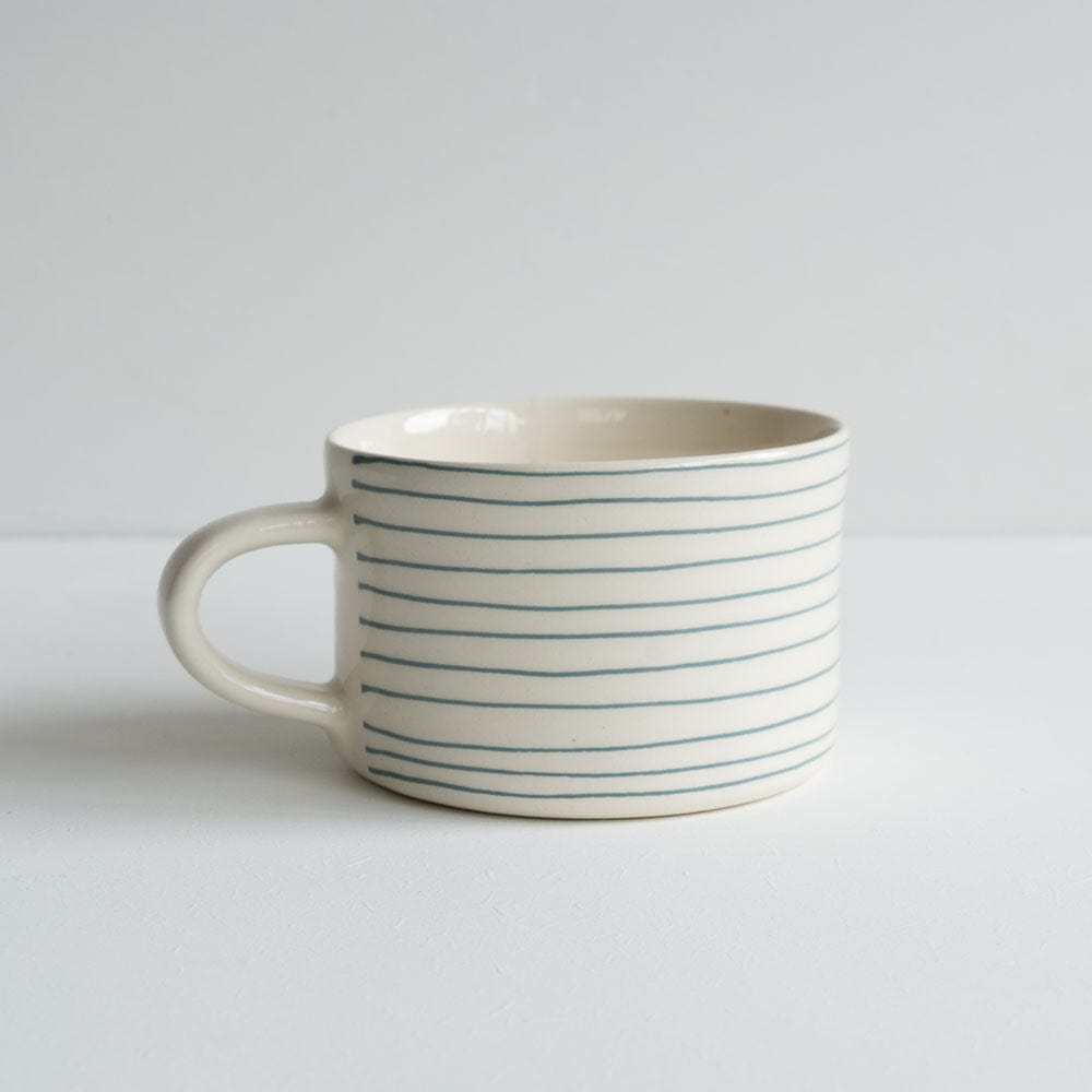 Chinaware Musango Mugs White w Colour Stripe / Dove Grey 12261