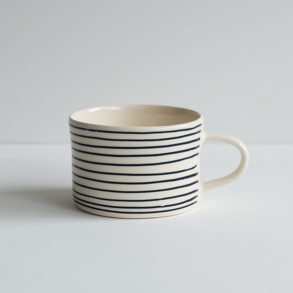 Chinaware Musango Mugs White w Colour Stripe / Graphite 12072