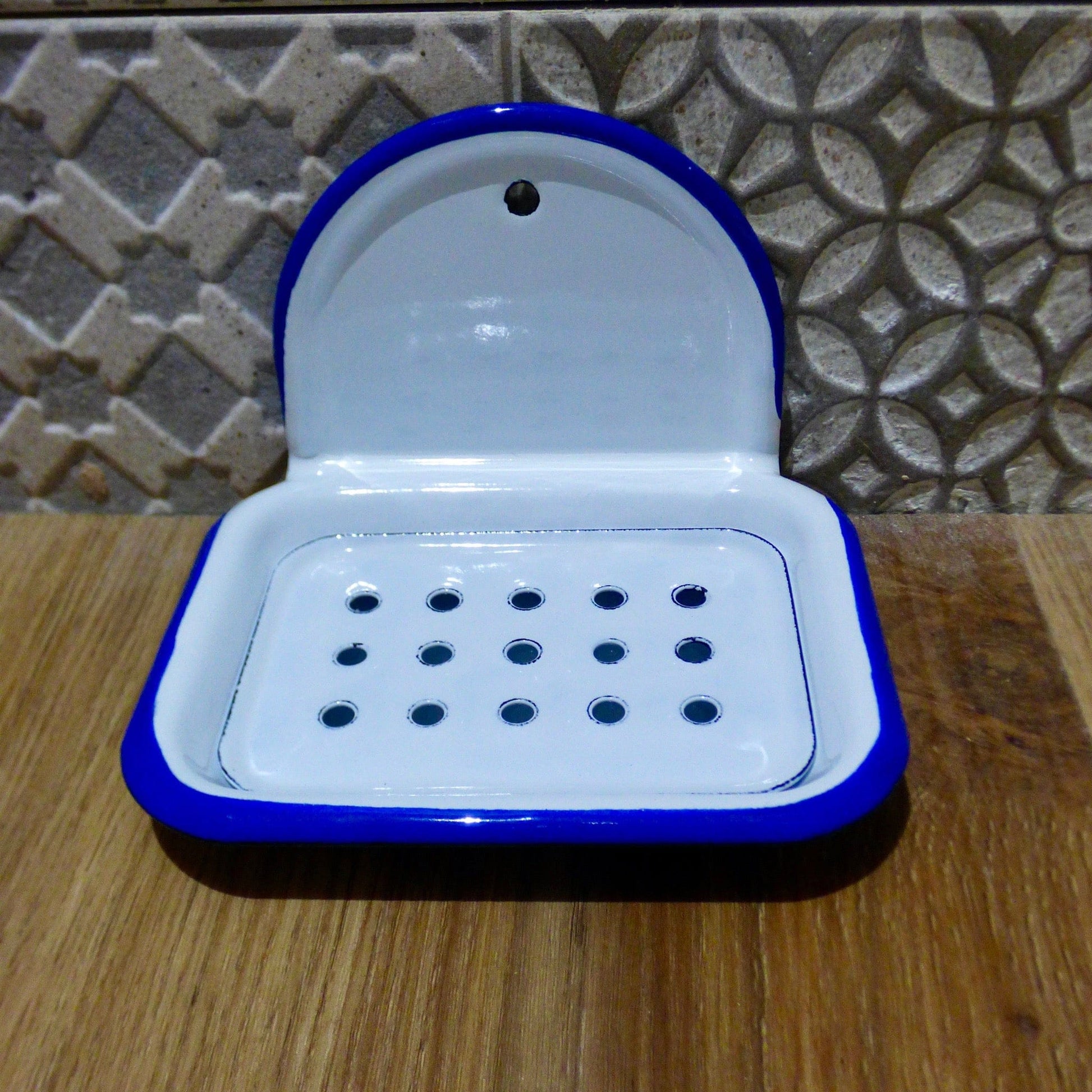 Home Cook Wholesale Soaps & Soap Dishes Soap Dish - wall mounted White/Blue 10788